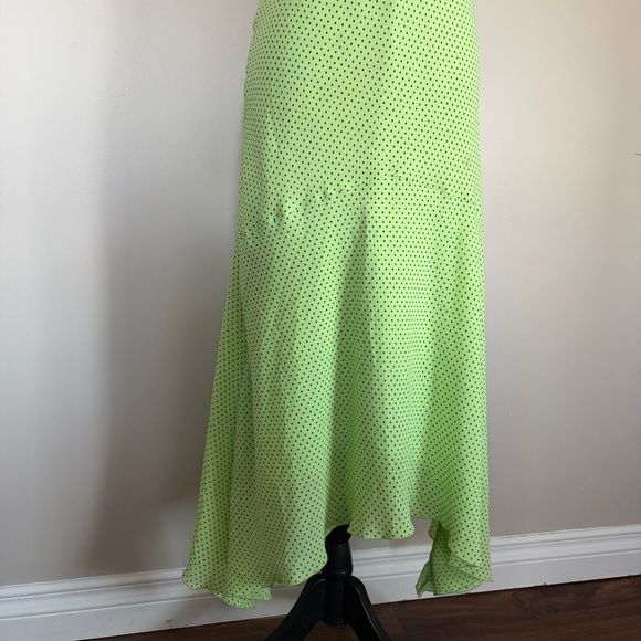 Tessuti vintage sleeveless green with black polka dot midi wedding guest dress - Picture 5 of 9